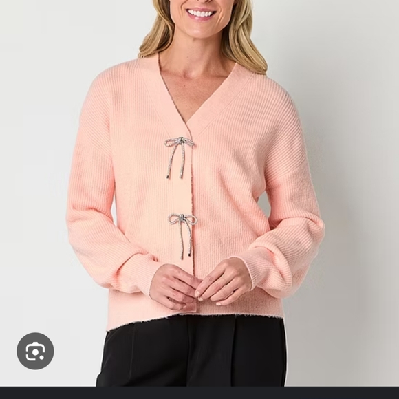 Liz Claiborne Women Vneck Sweater Button Down Pink SzXL - Picture 11 of 11